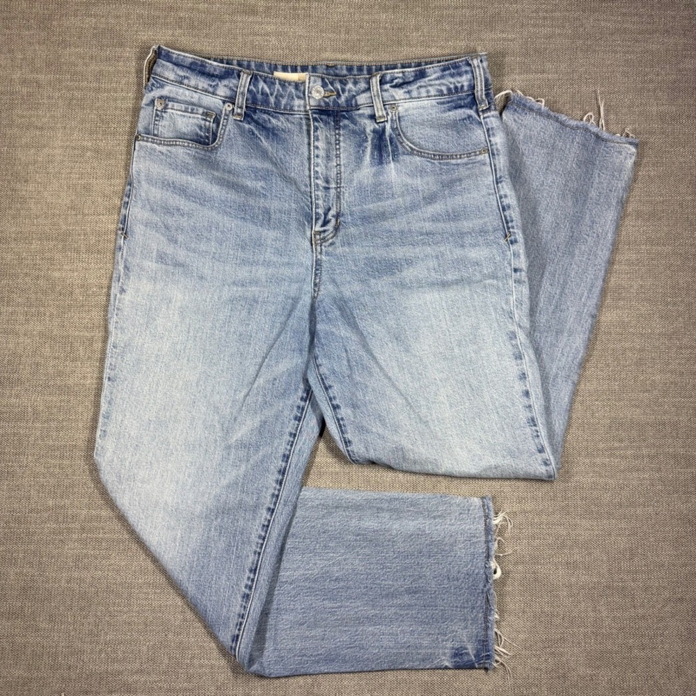Pilcro The Vintage Straight Jeans Women's Size 31 Raw Hem Light Wash